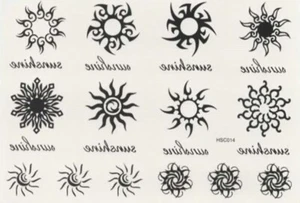 Eco Suns temporäre Body Tattoo Aufkleber schwarz + ""Sonnenschein"" CG-020 - Bild 1 von 1
