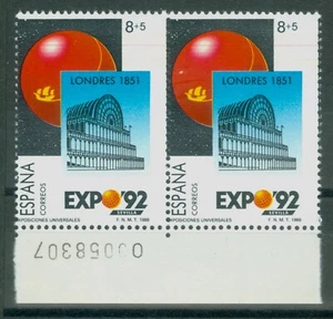 ESPAÑA 1989 - EXPO´92 - EDIFIL 2990dh** - VARIEDAD DENTADO DESPLAZADO Y RAYADOS - Imagen 1 de 2