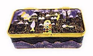 Travel Candlesticks Hand Painted Enamel on Pewter Hand Set w/ Swarovski Crystals - Picture 1 of 3