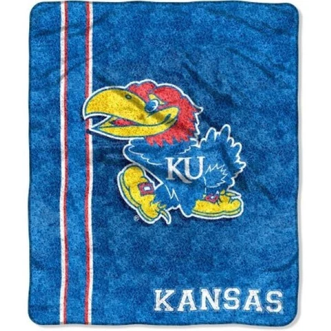 Kansas Jayhawks NCAA Sherpa Throw Blanket Cover