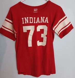 Vintage 1973 Indiana Hoosiers T Shirt, College Football, Jersey #73, 1970s Retro - Picture 1 of 7