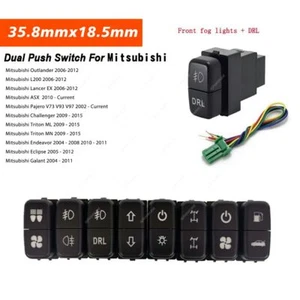 Dual Push Switch Button Fog Lights For Mitsubishi w/Wire (Fog lights&DRL) - Picture 1 of 11