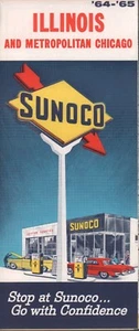 1964 Sunoco Road Map: Illinois and Metropolitan Chicago NOS - Picture 1 of 1