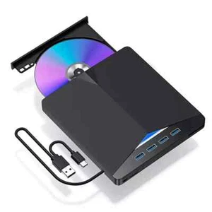 7in1 External USB 3.0 DVD CD RW Writer Drive Burner Reader Player For Laptop PC - Picture 1 of 10