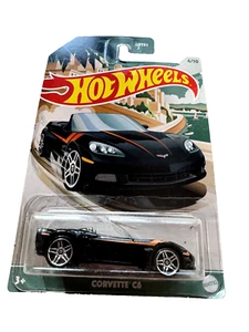 Hot Wheels Replica of Corvette C6 Convertible (Black/Orange) 4/10 - New on Card - Picture 1 of 2