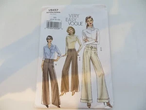 Pantalones y cinturón VOGUE patrón de costura V8457 SIN CORTAR Misses talla AA 6-8-10-12 - Imagen 1 de 5