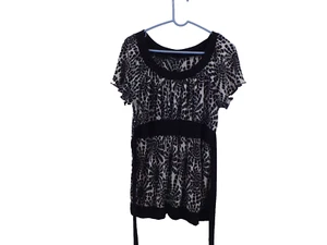R M Richards Womens Blouse Sz 14 Black and White Pullover - Picture 1 of 8
