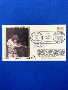 GARY CARTER HOF SIGNED 1986 WORLD SERIES GAME 4 FDC NY METS NL RBI LEADER PSA - Picture 1 of 3
