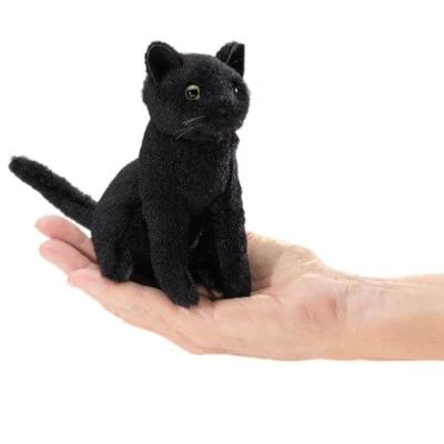 NEW PLUSH SOFT TOY Folkmanis 8004 Mini Black Cat Finger Puppet - image 1 of 4
