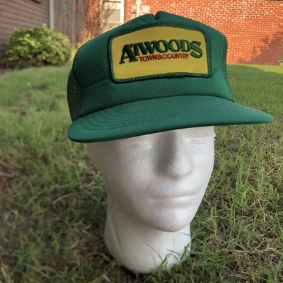 Gorra de béisbol de camionero de colección Atwood’s Town & Country Store verde bonita nueva Foto 1 de 4