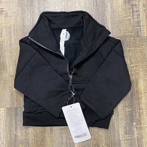 Lululemon Kids Fleece Half-Zip Pullover Top Black NWT 5-6Y - Picture 1 of 13
