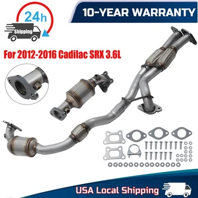Both Exhaust Catalytic Converter w/Flex Pipe For 2012-2016 Cadillac SRX 3.6L Foto 1 de 4