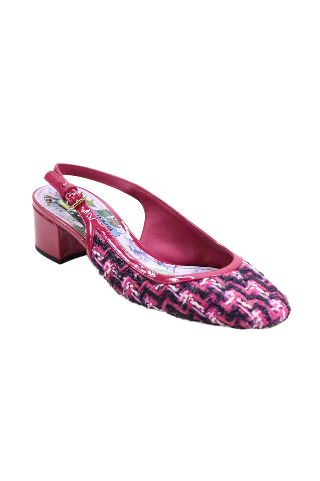 Zapatos de salón Dolce & Gabbana para mujer de tweed rosa azul marino talla 37 7 Foto 1 de 4