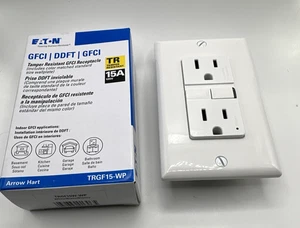 Eaton TRGF15W-WP GFCI Outlet 15A 125V Tamper Resistant Slim Self-Test - Picture 1 of 11