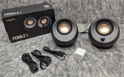 Creative Pebble X 2.0 USB-C Computer Speakers w. Customizable RGB Lighting -READ - Image 1 of 4