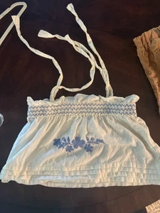 Lali Kids Girls White Embroidered Sleeveless Tie Blouse Top Sz 6Y - Picture 1 of 5