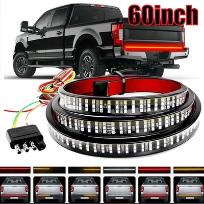 60" TRIPLE LED Tailgate Light Bar BRAKE DRL Strip For Dodge for Ram 1500 2500 #K - Image 1 of 4