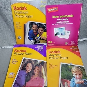 Mixed Lot Kodak Photo Paper & Staples Cards Inkjet Laser 4 Packs READ, FREE SHIP - Afbeelding 1 van 9