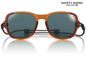Ombraz Sonnenbrille armlos Teton honigfarbenfarbenes Gestell polarisierte graue Gläser UVP 160 $ - Bild 1 von 9