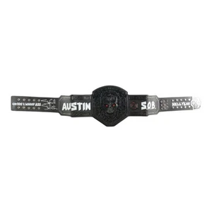 STONE COLD STEVE AUSTIN SIGNED AUTOGRAPH 3D SKULL BELT 3:16 HELL YEAH WWE BAS - Picture 1 of 4