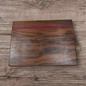 Handcrafted Cutting Board 9x12 Walnut Purple Heart Utility Kitchen Essential - Picture 1 of 4