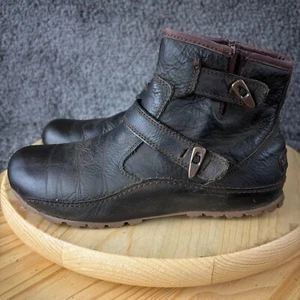 Merrell Haven Duo Waterproof Boot Womens 7 Brown Leather Zip Buckle Ankle Bootie - Picture 1 of 8