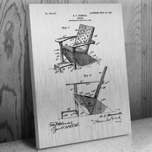 Chaise Adirondack brevet toile imprimée meuble fabricant charpentier cadeau travail du bois