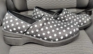 Ingaro Clogs Nursing Shoes Womens 10 M Black White Slip Resistant Polkadot Polka - Picture 1 of 18