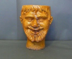CACHEPOT-PORTAVASO – MAIOLICA PROSOPOMORFA – BURGIO – PRIMI '900 - Foto 1 di 1