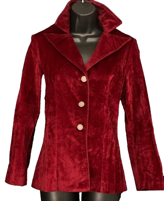 Chaqueta blazer vintage años 70 terciopelo rojo, terciopelo oscuro terciopelo gótico S Foto 1 de 4