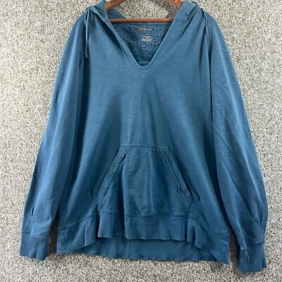 Suéter Naturals Relections para mujer XL azul con capucha manga larga suave Foto 1 de 4