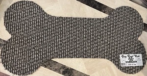 Dog Bowl Mat for Feeding Area Adorable BONE Shape! Carpet on Rubber 24"x12" New5 - Picture 1 of 2