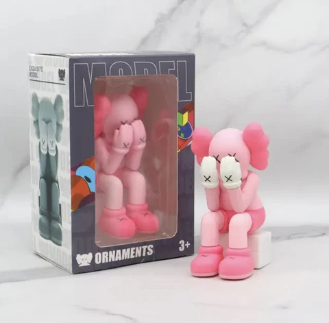 Medicom KAWS Vinyl New Sitting Collectible Action Figure Art Toy Pink Cover