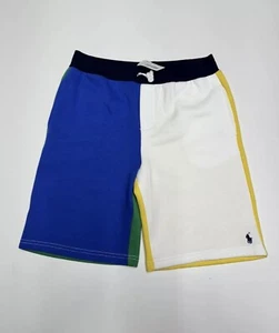 Polo Ralph Lauren Sweat Shorts Small (8) Boy Color block Fleece Drawstring NEW - Picture 1 of 4