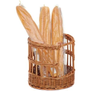 Baguette Basket Round Natural Willow - 12"Dia x 12"H - Picture 1 of 3