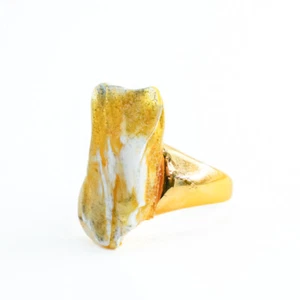 USA Ring Certified Natural Gem Amber Authors design Handmade KIZIMA - Picture 1 of 6