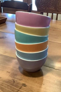 Big Set of 6 Colorful Melamine Bowls , 4.25" 11.8 OZ Ships Next Business Day - Picture 1 of 2