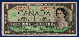 Canada $1 (1967) BC-45bA-i / P-84b REPLACEMENT NOTE (Circulated) *B/M 1351503 - Picture 1 of 3