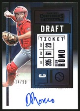 2020 Contenders Draft Pick Ticket Autographs 2 Draft Blue #19 Drew Romo /99