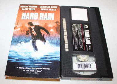 Hard Rain (VHS, 1998) Morgan Freeman, Christian Slater, Randy Quaid, Thriller - Image 1 of 2