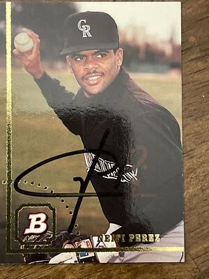 Neifi Perez Autographed 1994 Bowman Baseball Card #282 Colorado Rockies - Image 1 of 3
