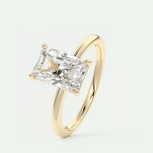 Diamant Gold Ring Verlobung Lab Grown Radiant 2 Karat IGI Zertifiziert 18k Gelb - Bild 1 von 12