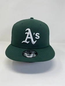 New Era Oakland Athletics SnapBack Trucker Dark Green A’s NWT - Picture 1 of 11