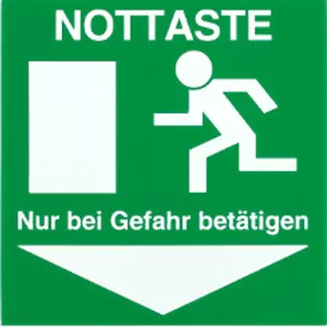 Sticker films "operate emergency only in case of danger" 55 x 55 mm. - Picture 1 of 4