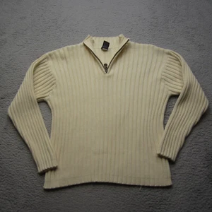 Vintage GAP Sweater Boys 2XL Cream Ribbed Fisherman 1/4 Zip Chunky Knit Pullover - Picture 1 of 11