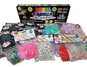 Loom Band Loom Kit With Variety Of 20 Packages Of Bands With Connectors  - Picture 1 of 16