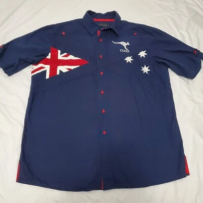 COOGI Australia Short Sleeve Collared Button Up Shirt Blue Sz XL - Image 1 of 4