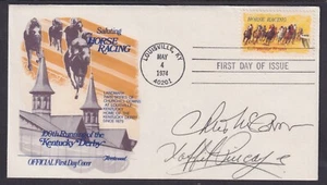 Chris McCarron & Laffit Pincay, Hall of Fame Jockeys, signed Horse Racing FDC - Picture 1 of 1
