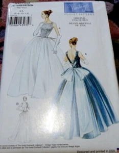 1950s VOGUE VINTAGE MODEL BALL DRESS & UNDERSKIRT SEWING PATTERN 14-16-18-20 UC - Picture 1 of 2