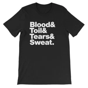 Churchill T-Shirt. Schwarzes oder rotes Premium-T-Shirt aus weicher Baumwolle. Churchill Zitat - Bild 1 von 5